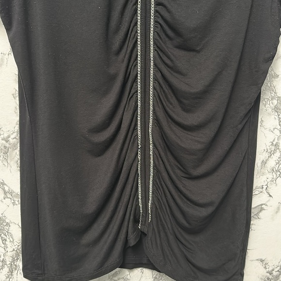 Colleen Lopez Women’s Black Short Sleeves V Neck Top Size L - Picture 3 of 9
